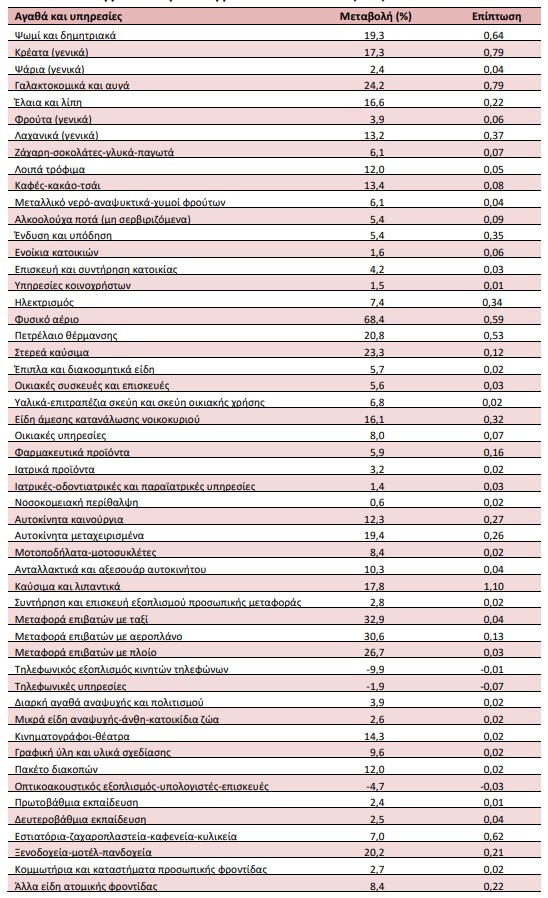 Πληθωρισμός; Αποκλιμάκωση στο 9,1%  – Μείωση 53% στο αέριο και 3% στο ρεύμα-3