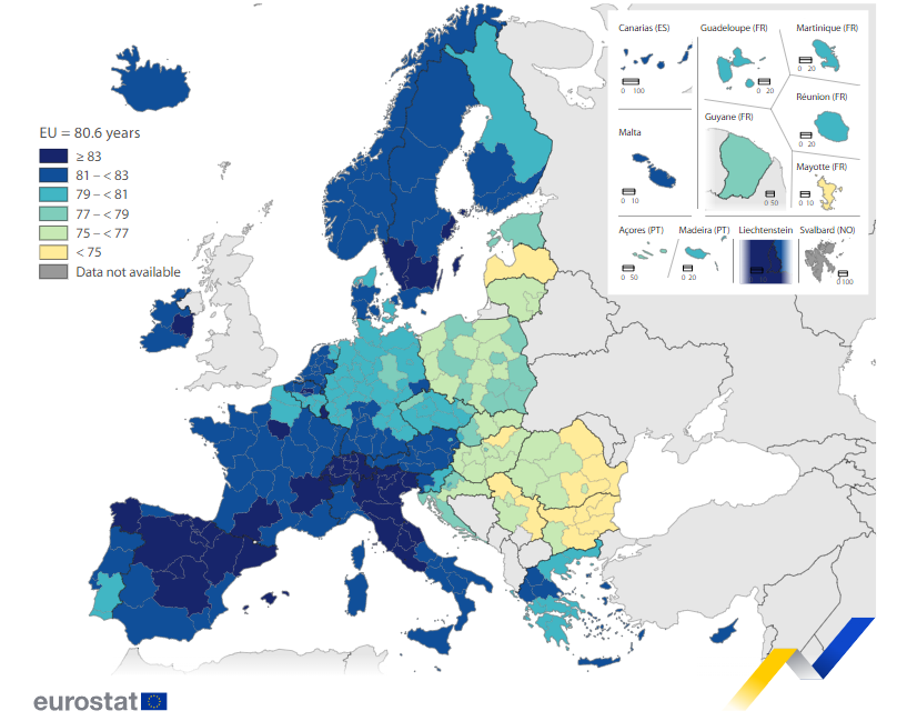 Eurostat: Η περιοχή της Ελλάδας με το μεγαλύτερο προσδόκιμο ζωής-1